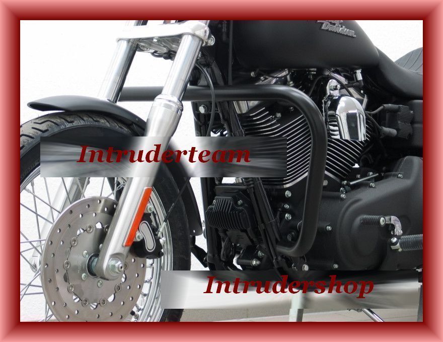 Motorschutzbügel BIG ONE 38mm Rohr schwarz konische  Form Harley Dyna 2006