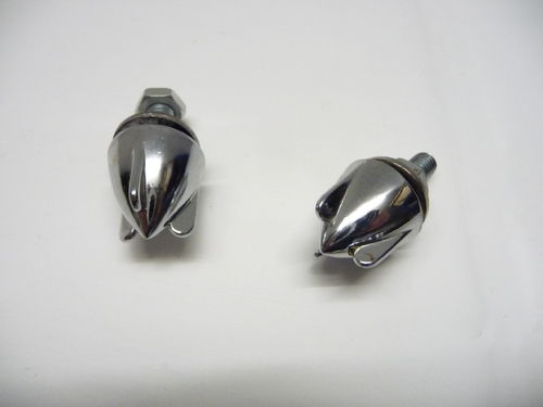 Bullet Nuts M6 Winged & Plain in Chrome 2 Peices