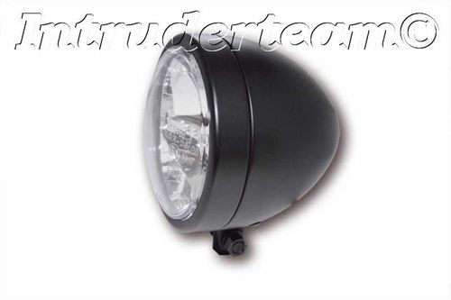 HIGHSIDER 130 mm LED main headlight MIAMI with front position light, black metal housing, bottom mou
