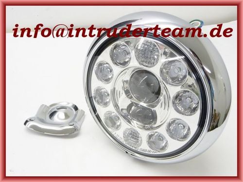 7 inch LED headlamp HD-STYLE TYPE 1, chromed metal housing