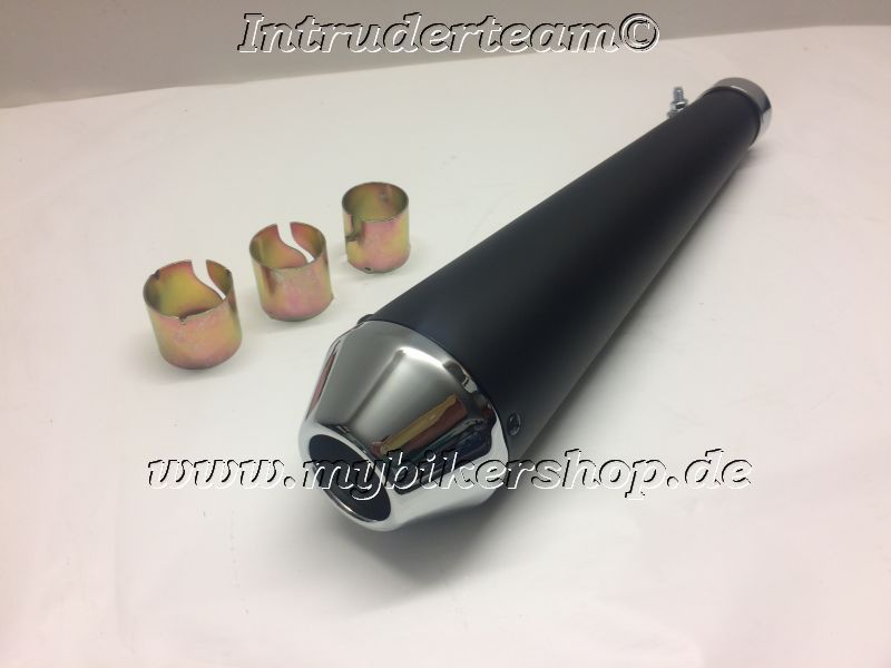 Muffler Megaton Black, chrom for 38 - 45 mm fitting