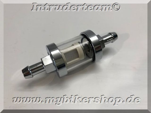 Petrol filter chrome/glass, connection width 8 / 6-7 mm