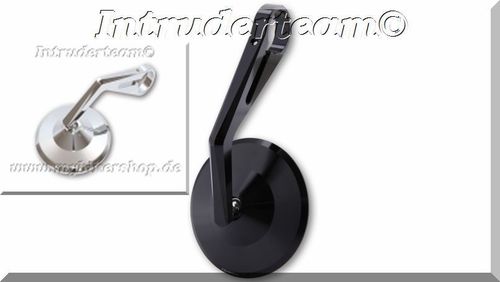 Handlebar end mirror round, aluminium head, for 1 inch and 7/8 inch