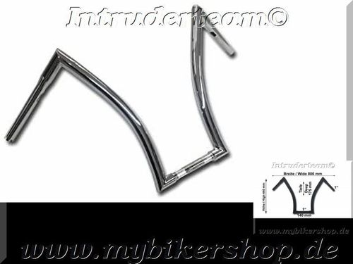 Handlebar "High Bad Ape" 800 mm wide 440 mm high for "1" (25,4 mm) clamping