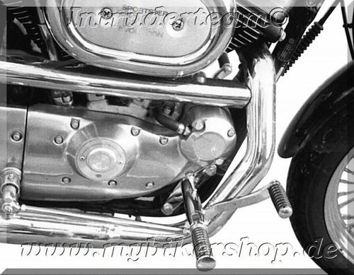 Fußrastenanlage 24 cm vorverlegt für Harley Davidson Sportster Evo 5 Gang TÜV